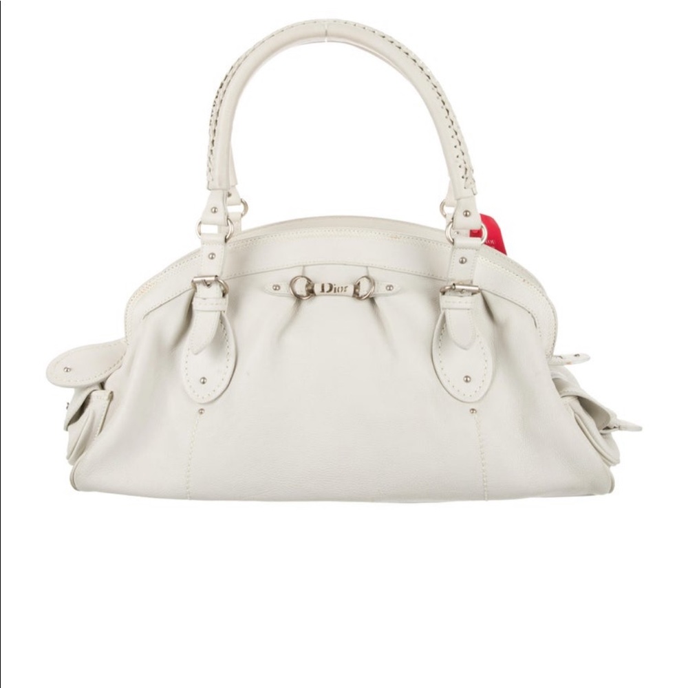 Gently used white Christian Dior purse
